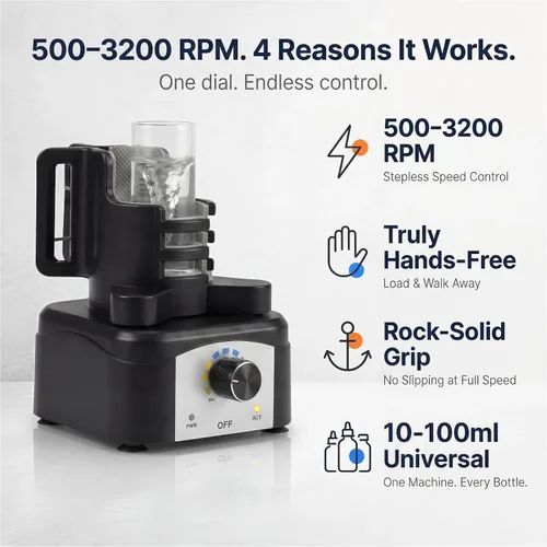 Vista 3 de Mezclador y Agitador Vortex, Velocidad Ajustable de 500-3200 RPM - Mezclador Eléctrico de Pintura de Manos Libres para Pinturas de Modelos de Hobby