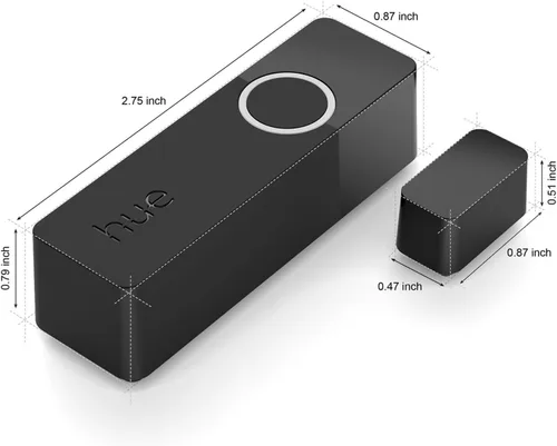 Vista 2 de Philips Hue Sensor de Contacto Inteligente Seguro, Negro - Paquete de 1, Sensor de Puerta Hecho para Puertas y Ventanas Interiores, Alarma de Puerta