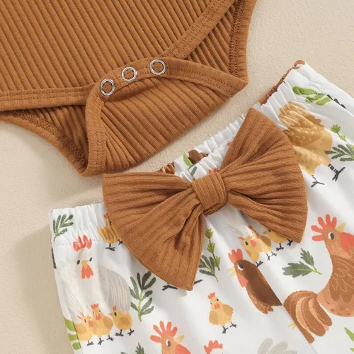 Vista 49 de Sejardin Ropa de verano para bebé y niña, recién nacida, manga corta, con letras, mameluco elástico con diadema