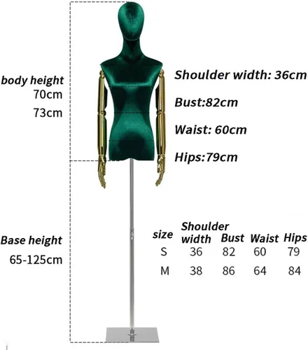 Vista 4 de Maniquí femenino Torso Body Dress Exhibición de forma con soporte de altura ajustable y base de metal para vestidos de novia y tienda de ropa