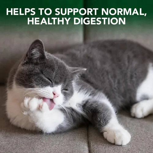 Vista 4 de Vet’s Best, digestivo para alivio de bolas de pelo de gato, 60 comprimidos masticables, sabor clásico a pollo.