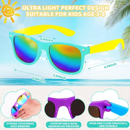 Vista 2 de SCIONE Paquete de 24 lentes de sol para niños, regalos de fiesta de cumpleaños, graduación, fiesta de playa, piscina, regalos de San Valentín