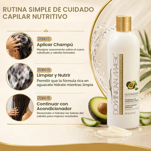 Vista 5 de Dominican Magic Champú con nutrientes, 15.87 onzas