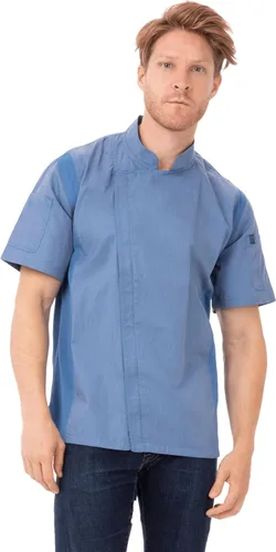 Vista 21 de Chef Works Springfield - Abrigo de chef para hombre Negro