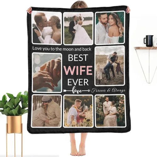 Vista 22 de Regalos para Tías Manta Personalizada con Foto, Haz una Manta Personalizada para Tías con Imagen Recuerdos Personalizados Souvenir Manta de Las