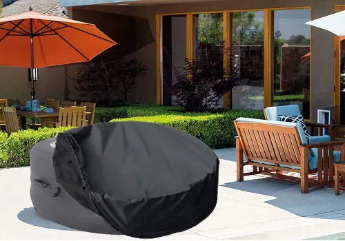 Vista 7 de Cubierta impermeable para bañera de hidromasaje, impermeable, portátil, redonda, inflable, protector para bañera de hidromasaje, piscina, muebles