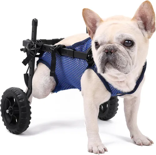 Vista 8 de Silla de ruedas para perros para patas traseras, carrito de silla de ruedas para perros, sillas de ruedas para perrito/gato con patas traseras