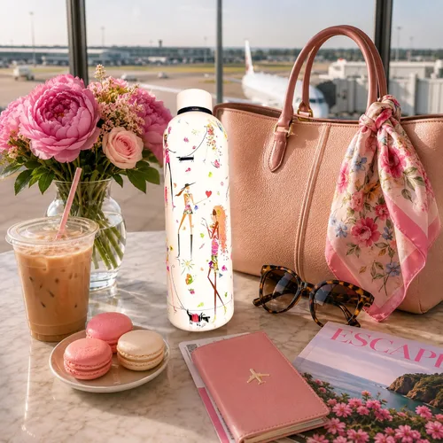 Vista 4 de Fun Chic - Botella de agua motivacional de 24 onzas para mujer, acero inoxidable, citas inspiradoras, regalo femenino, bebida eléctrica para niña