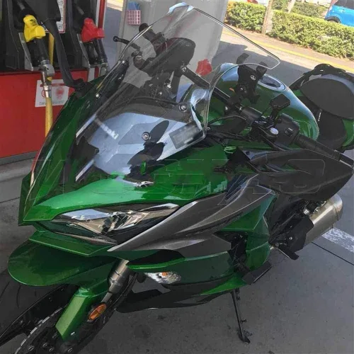 Vista 9 de Parabrisas de motocicleta de doble burbuja para parabrisas compatible con Kawasaki Ninja 1000 Z1000 Z 1000 SX Z1000SX Z1000SX Iridium (color: negro)