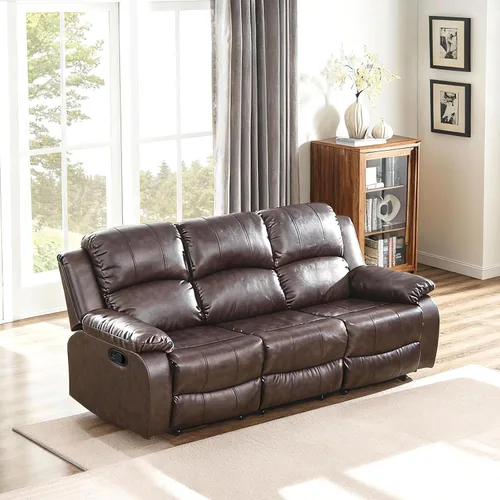Vista 15 de Living Room Furniture Sets, Leather Recliner Sofa, Sectional Sofa Set with Convertible Table & Cup Holders, 3 Pieces Furniture for Living