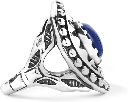 Vista 4 de Anillo de protección con forma de estrella de Estados Unidos West Sterling Choice of Colors Sunburst de tamaño 5 a 10, Metal Metal Piedra preciosa
