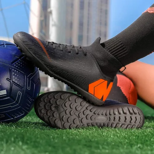 Vista 6 de LIAOCX - Botas de fútbol para hombre zapatos deportivos TFAG botas de fútbol deportivas calcetines altos