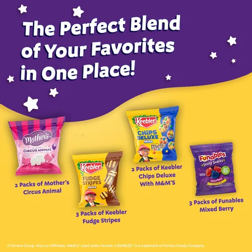 Vista 4 de Keebler Sweet Treat - Paquete variado de 10 unidades, incluye chips Deluxe, Funables, Fudge Stripes y Mother's Circus Animal Cookies, 9.4 oz