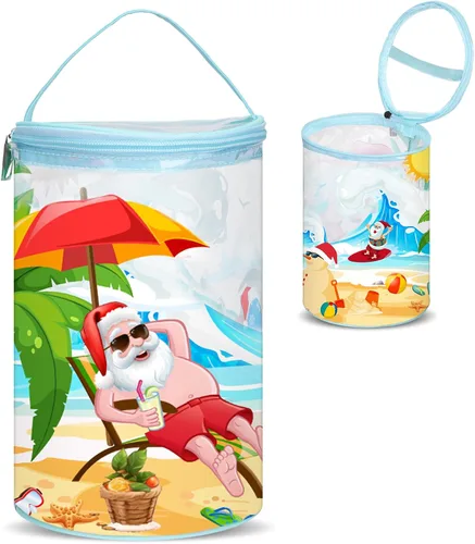 Vista 13 de Sanwuta - Neceser de regalos de playa, resistente, transparente, para loción, bolsas de aseo para viajes, protector solar, maquillaje, estuche