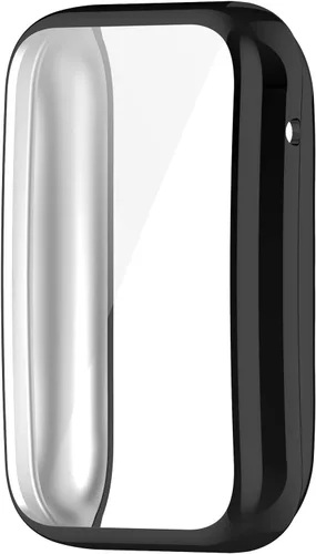 Vista 4 de Funda compatible con Xiaomi Band 7 Pro, cubierta protectora de parachoques chapada en TPU para Mi Band 7 Pro, protector de pantalla, accesorios