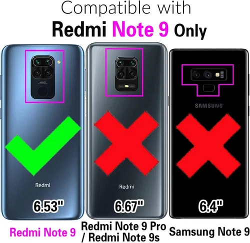 Vista 2 de Asuwish Funda de teléfono para Xiaomi Redmi Note 9 / Redmi 10X 4G con protector de pantalla de vidrio templado y accesorios para celda, silicona TPU