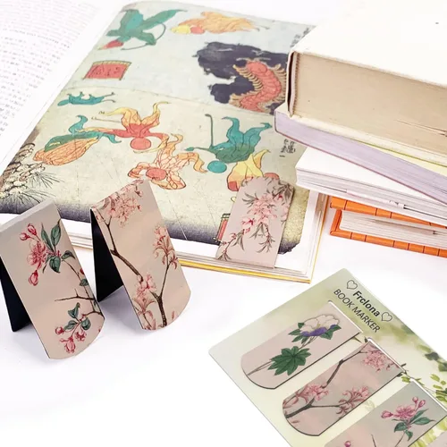 Vista 5 de 12 marcadores magnéticos – Marcadores de página magnéticos, clips de página, varios marcadores de libro con patrón exquisito, marcadores