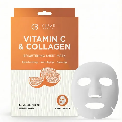 Vista 13 de Clear Beauty Mascarilla facial de oro de 24 quilates y colágeno, mascarillas reafirmantes e hidratantes para un brillo radiante y una textura suave