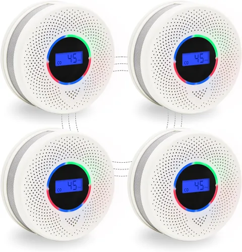 Vista 10 de Kesymo 6Pack Detector de Monóxido de Carbono y Humo Interconectado Actualizado, Detector de Humo y Monóxido de Carbono Alimentado por Batería