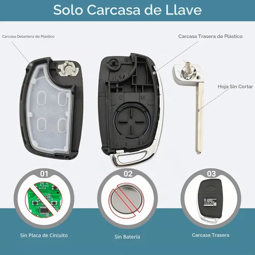 Vista 5 de Funda de repuesto para llavero para Hyundai Sonata Santa Fe con control remoto