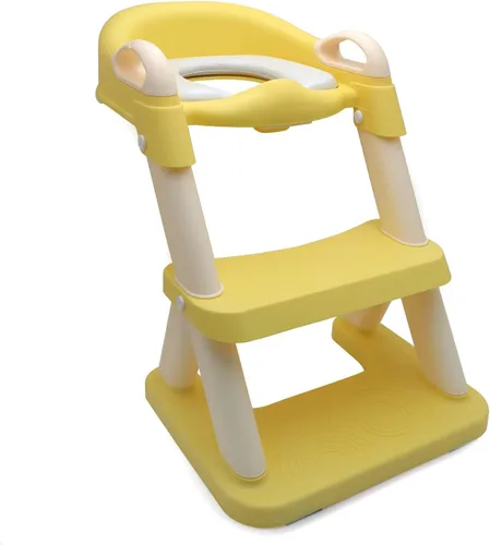 Vista 13 de Escalera de asiento de entrenamiento para niños pequeños, silla de inodoro con escalón más ancho, entrenador de baño para niños pequeños