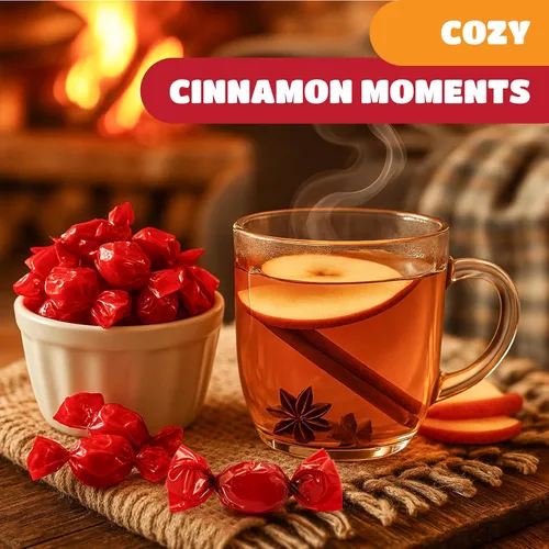 Vista 5 de Caramelos de canela, caramelos duros envueltos individualmente, paquete de 2 libras Sabor atrevido, caramelo anticuado, caramelo de oficina