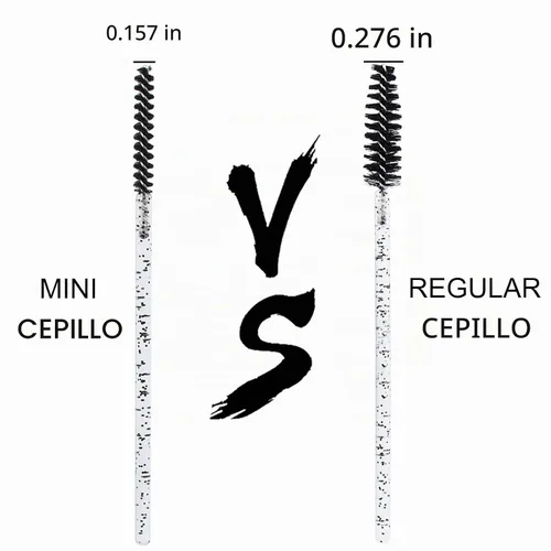 Vista 2 de 200 varitas de rímel delgadas desechables, mini cepillos de pestañas de cristal, varitas de rímel finas, micro cepillo, suministros de extensión