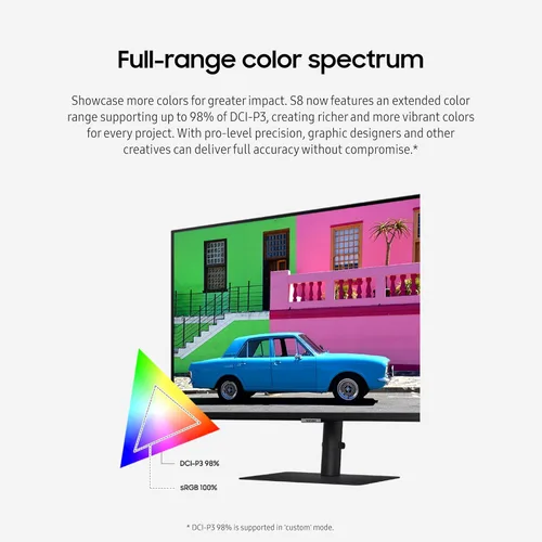 Vista 5 de Samsung Monitor de computadora ViewFinity S80PB Series UHD de 27 pulgadas, DCI-P3 98%, VESA DisplayHDR 400, panel IPS, pantalla mate, USB-C