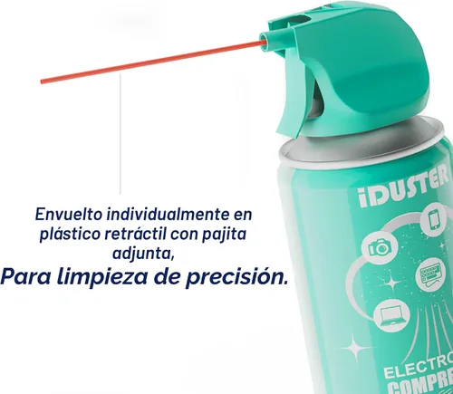 Vista 6 de iDuster Plumero de aire enlatado comprimido para computadora, limpiador de teclado electrónico desechable para limpieza de plumero, 3