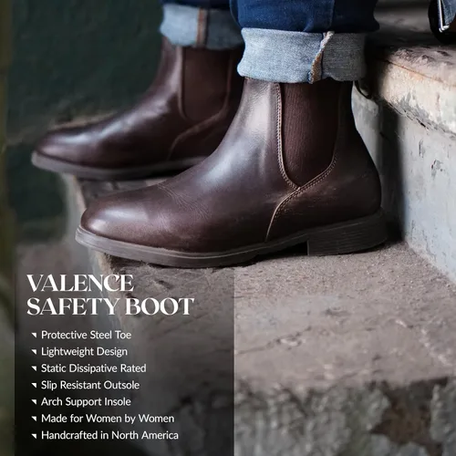 Vista 2 de Xena Workwear Botas de seguridad Valence SD para mujer, ónix vegano, punta de acero