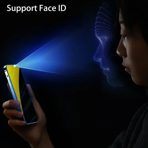 Vista 4 de Espejo de vidrio templado antiazul, protector de pantalla anti-espía, película antiespía para iPhone 11 Pro Max/iPhone XS Max, 6.5 pulgadas