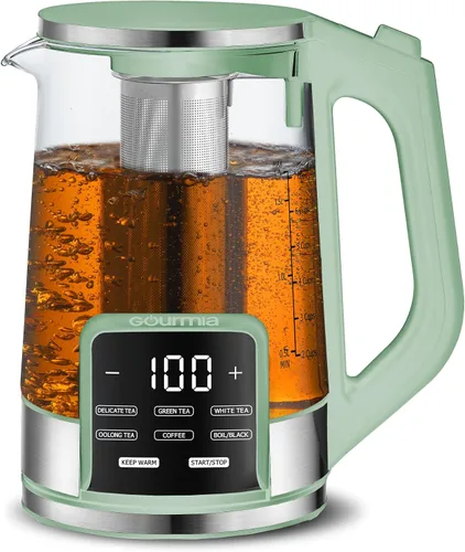 Vista 14 de Gourmia Hervidor eléctrico programable de vidrio – 1.7L Control de temperatura para té y café con pantalla táctil digital, 6 ajustes