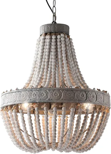 Vista 9 de Lámpara Colgante de Araña con Cuentas de Madera Bohemia Boho Playera Lámpara de Techo Accesorios de Iluminación