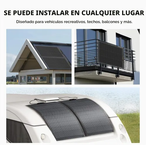 Vista 7 de EF ECOFLOW Panel solar flexible de 100 W con módulos solares de alta eficiencia, impermeabilización IP68, para kits de paneles solares fuera
