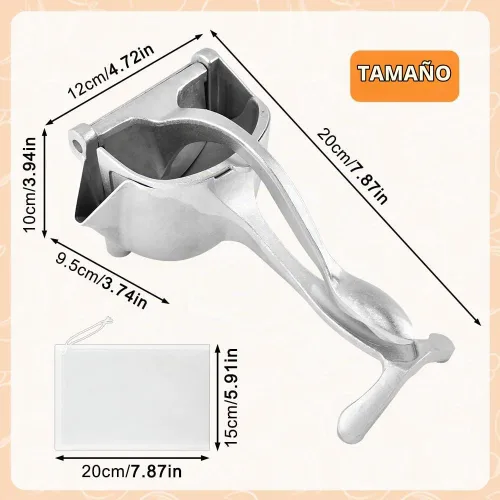 Vista 3 de Exprimidor de barra, extractor de jugo de fruta fresca de aleación de aluminio, exprimidor de mano, exprimidor de limón, extractor manual de mano