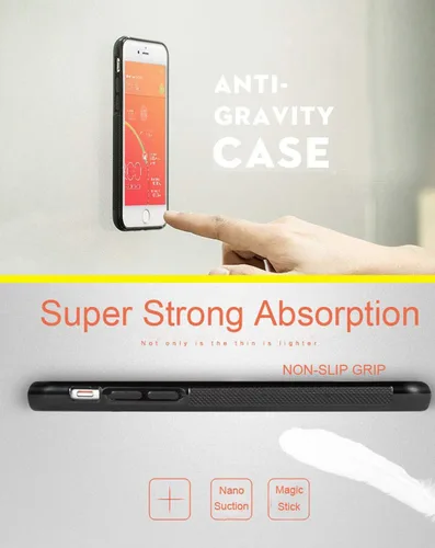 Vista 2 de Funda de teléfono celular para iPhone 11, funda de gravedad adherente en superficie plana lisa antigravedad, cubierta protectora negra iPhone 11