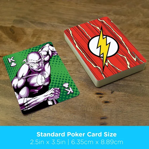Vista 5 de AQUARIUS DC Comics Flash Playing Cards - Baraja de cartas con temática de flash para tus juegos de cartas favoritos, mercancía y coleccionables