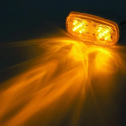 Vista 7 de Partsam 5 piezas de luz de marcador LED ámbar de 10 LED, doble diana, [aprobadas por el DOT] luces de distancia rectangulares de 12V para remolque
