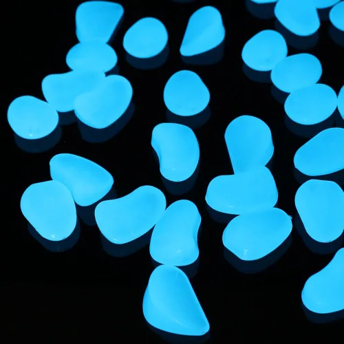 Vista 5 de Shiny Stone 120 guijarros de acuario que brillan en la oscuridad, azul cielo