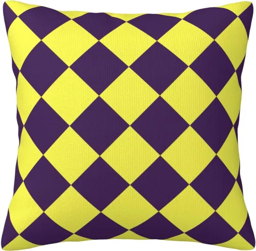 Vista 13 de Aspen - Fundas de almohada doradas y azul princesa a cuadros retro para sofá, fundas de cojín decorativas para decoración del hogar, habitación