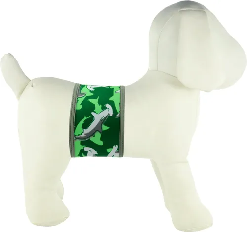 Vista 4 de Bandas lavables y reutilizables de vientre para perro macho de PlayaPup, Tiki Flame