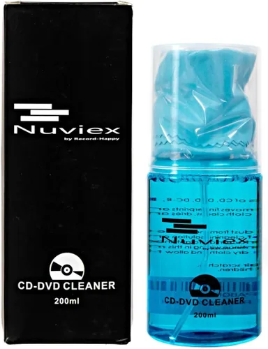 Vista 5 de Solución limpiadora de CD de alta calidad, líquido de limpieza compacto para CD y DVD con paño antiestático de microfibra, 7 onzas