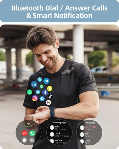 Vista 4 de Reloj inteligente Parsonver para hombres y mujeres (responder/realizar llamadas), rastreador de actividad física de 45mm con más de 100 modos