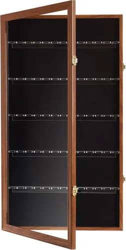 Vista 3 de Soporte de pared para 60 cucharas de té, soporte de pared, protección UV, con cerradura (acabado de nogal)
