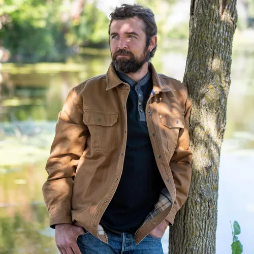 Vista 3 de Legendary Whitetails Men's Journeyman Shirt Jacket, Flannel Lined Shacket for Men, Water-Resistant Coat Rugged Fall Clothing