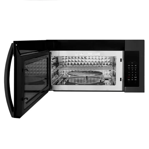 Vista 4 de ZLINE - Horno microondas de convección en acero inoxidable negro con mango moderno y sensor de cocción