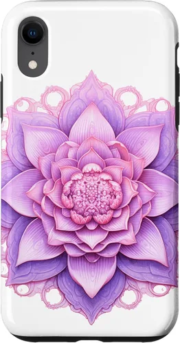Vista 8 de iPhone 14 Lotus Flower Mandala Circle Rosa Mujeres Yoga Meditación Caso