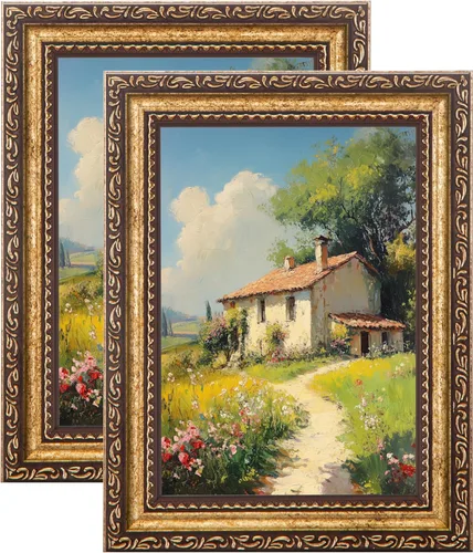 Vista 38 de eletecpro 8x10 Vintage Picture Frame, Glass Cover, Gold, 2-Pack Dorado