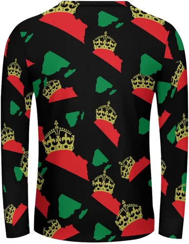Vista 3 de African American Pride Men's T-Shirt Long Sleeve Tees Pullover Graphic Tops Hooded Sweatshirt