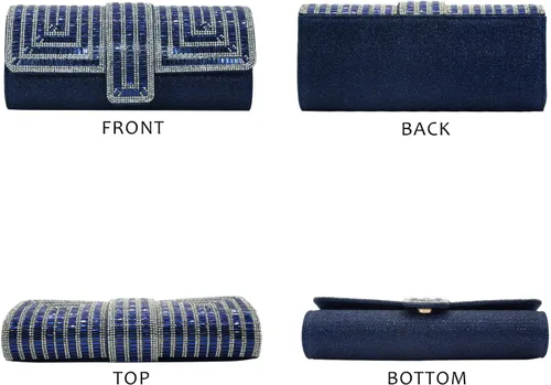 Vista 9 de Labair Bolso de noche y embragues para mujer, bolso de mano brillante con diamantes de imitación, bolso formal para fiesta de boda.
